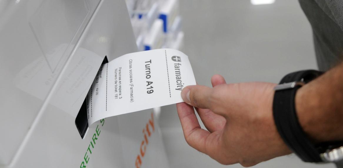 Ticket impreso del sistema de turnos